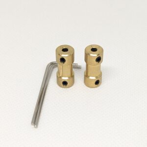 x2 - DC Motor Shaft Copper Coupler 20mm Length ( M3 to M4)