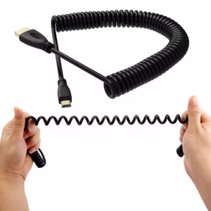 Micro HDMI to HDMI SPRING Cable - High - Speed, Gold - Plated, Supports Ethernet 3D 4K Audio